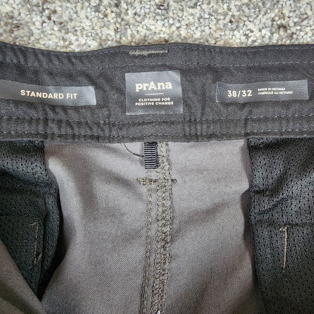 Prana Zion Pants Mens 38/32 Standard Fit Stretch Charcoal Gray NWOT - Picture 11 of 16